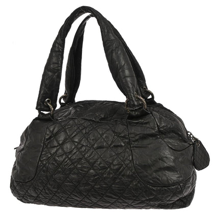 Chanel 2009-2010 Black Calfskin Coco Rider Bowling Bag Handbag