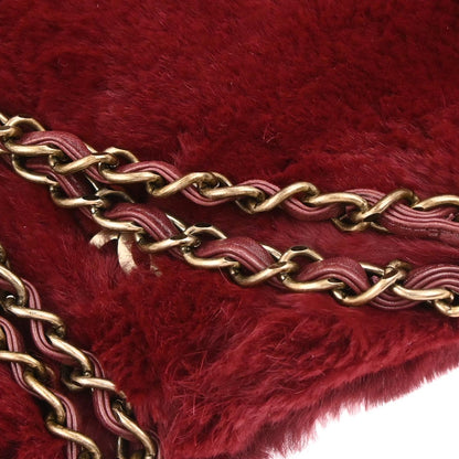 Chanel * 2000-2002 Bordeaux Lapin Fur Tote Shoulder Bag
