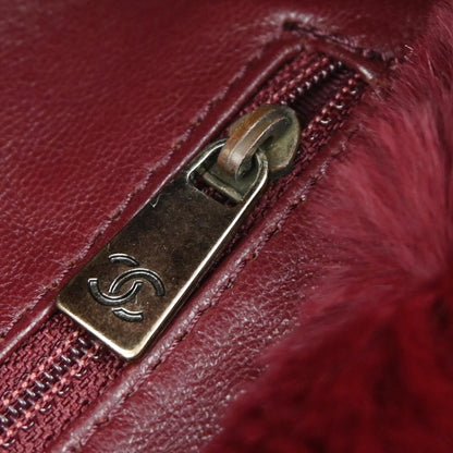Chanel * 2000-2002 Bordeaux Lapin Fur Tote Shoulder Bag
