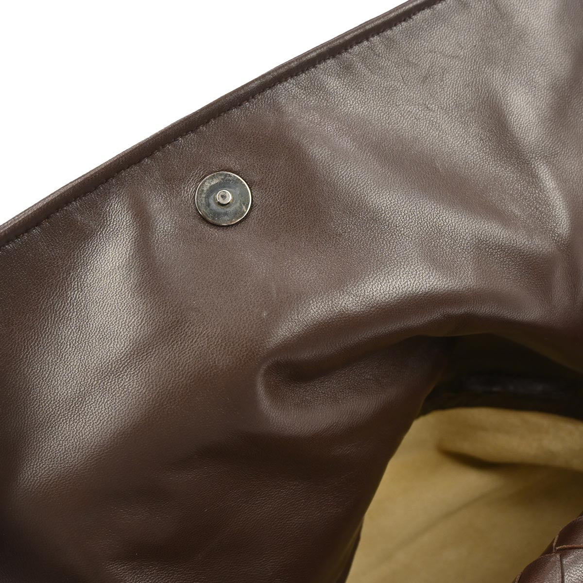Bottega Veneta Brown Lambskin Intrecciato Handbag