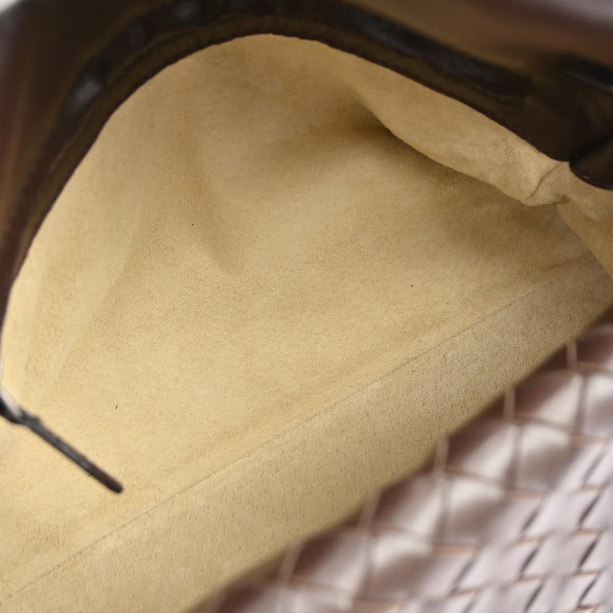 Bottega Veneta Brown Lambskin Intrecciato Handbag