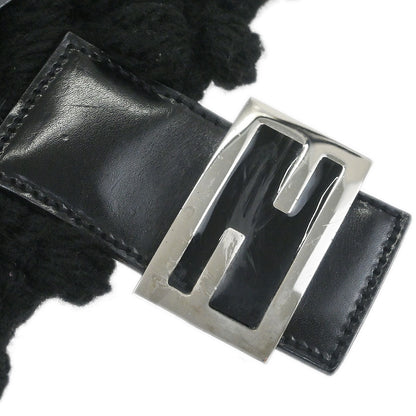 Fendi Black Wool Baguette Handbag