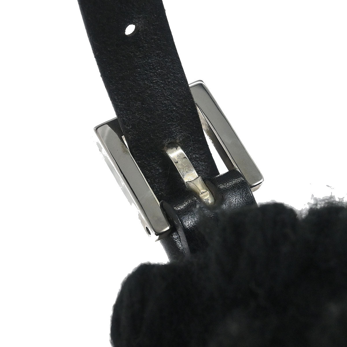 Fendi Black Wool Baguette Handbag