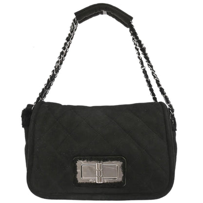 Chanel Black Mouton Mademoiselle Lock Handbag