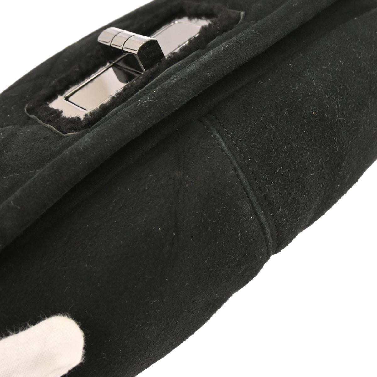 Chanel Black Mouton Mademoiselle Lock Handbag