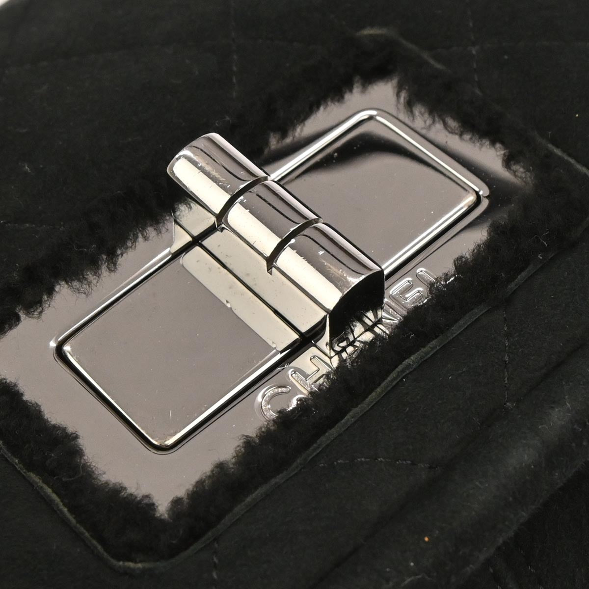 Chanel Black Mouton Mademoiselle Lock Handbag