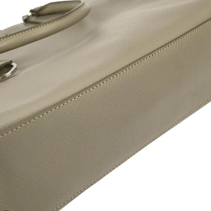 Prada Gray Leather 2way Shoulder Tote Handbag