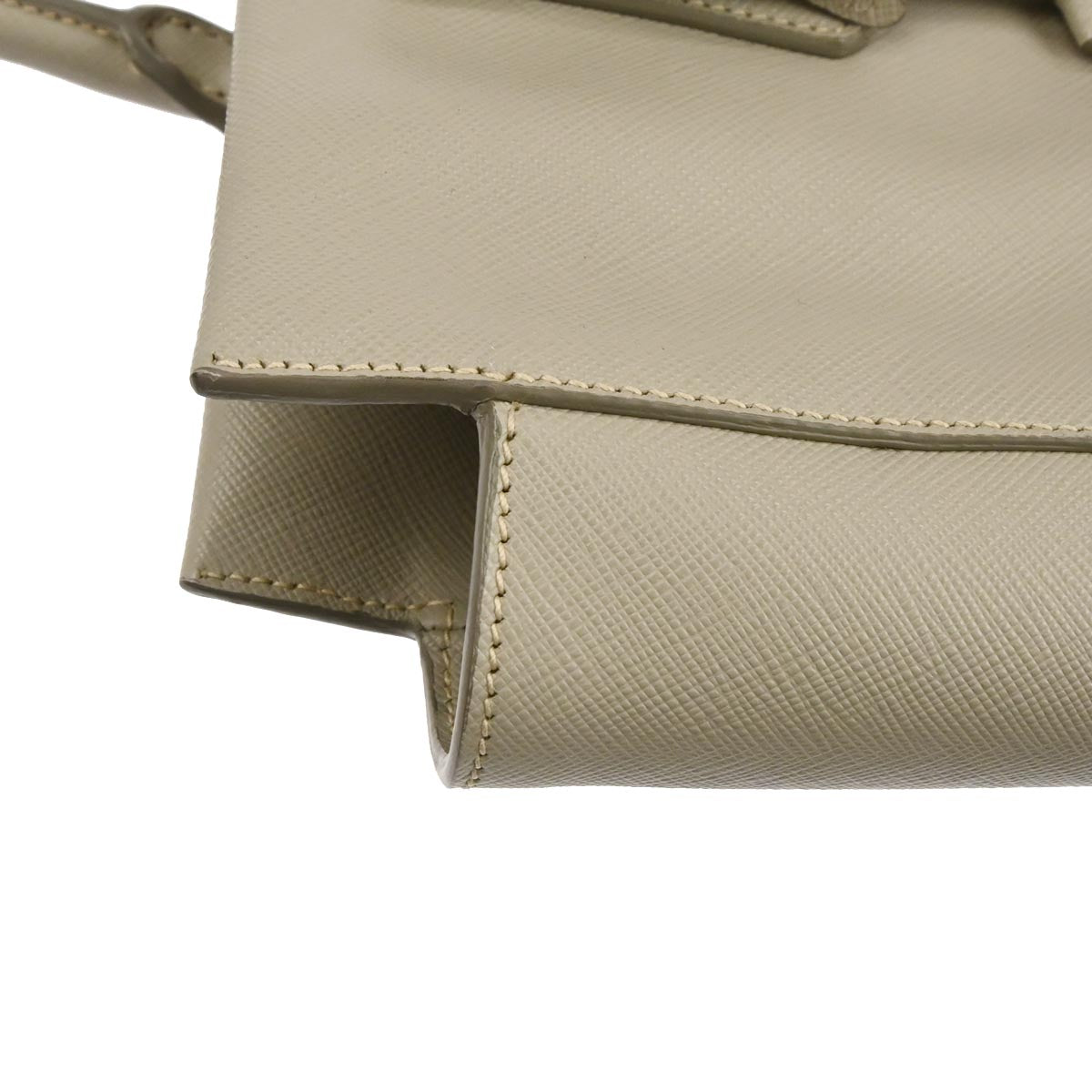 Prada Gray Leather 2way Shoulder Tote Handbag