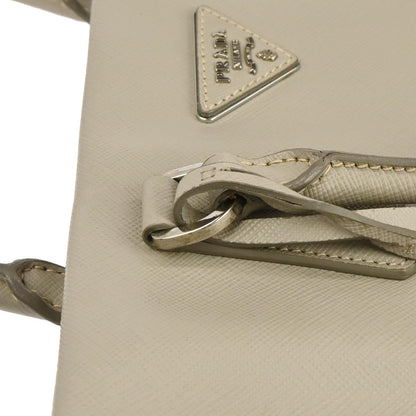 Prada Gray Leather 2way Shoulder Tote Handbag