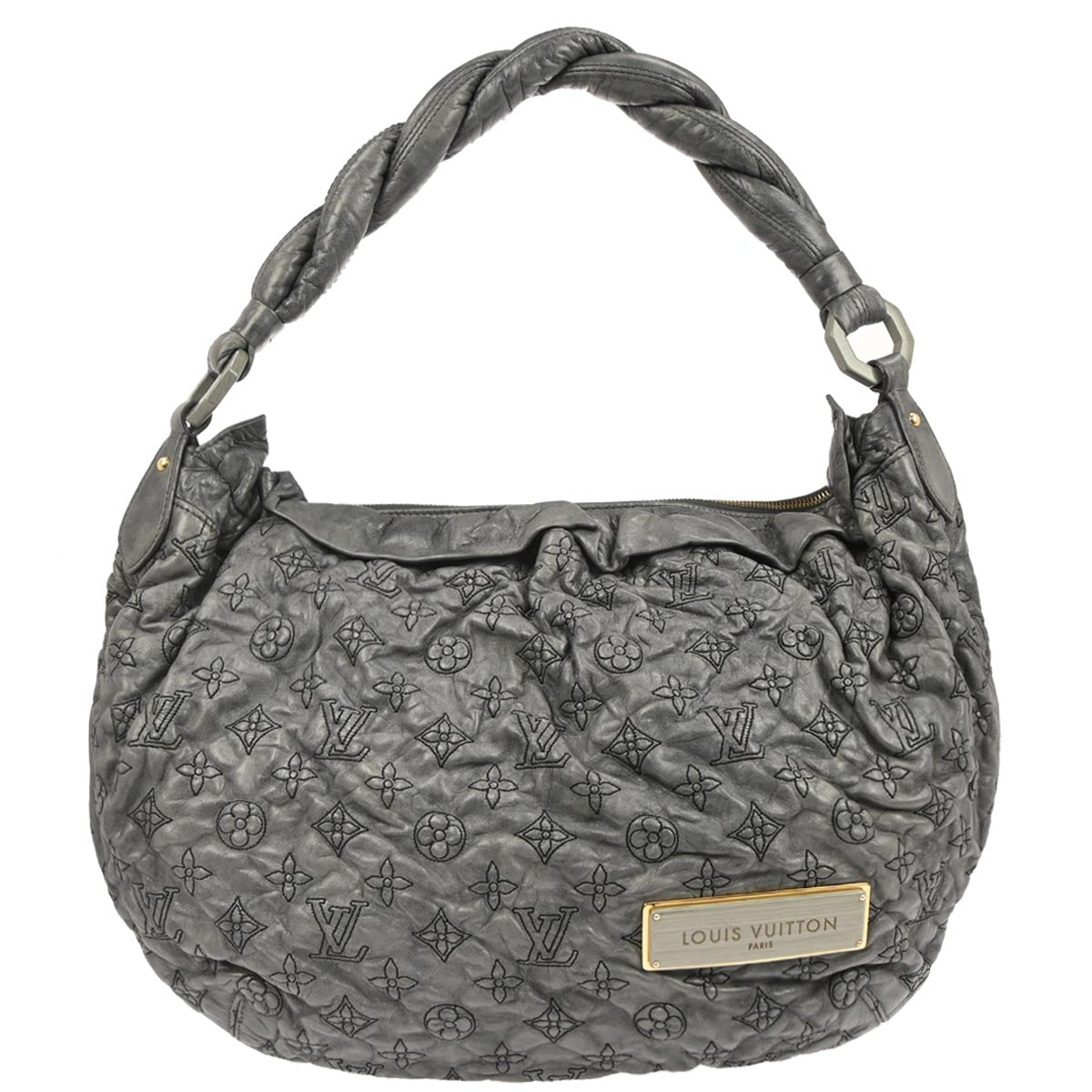 Louis Vuitton 2007 Gray Monogram Olympe Nimbus PM Hobo Handbag M95476