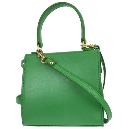Celine Green Leather 2way Shoulder Handbag