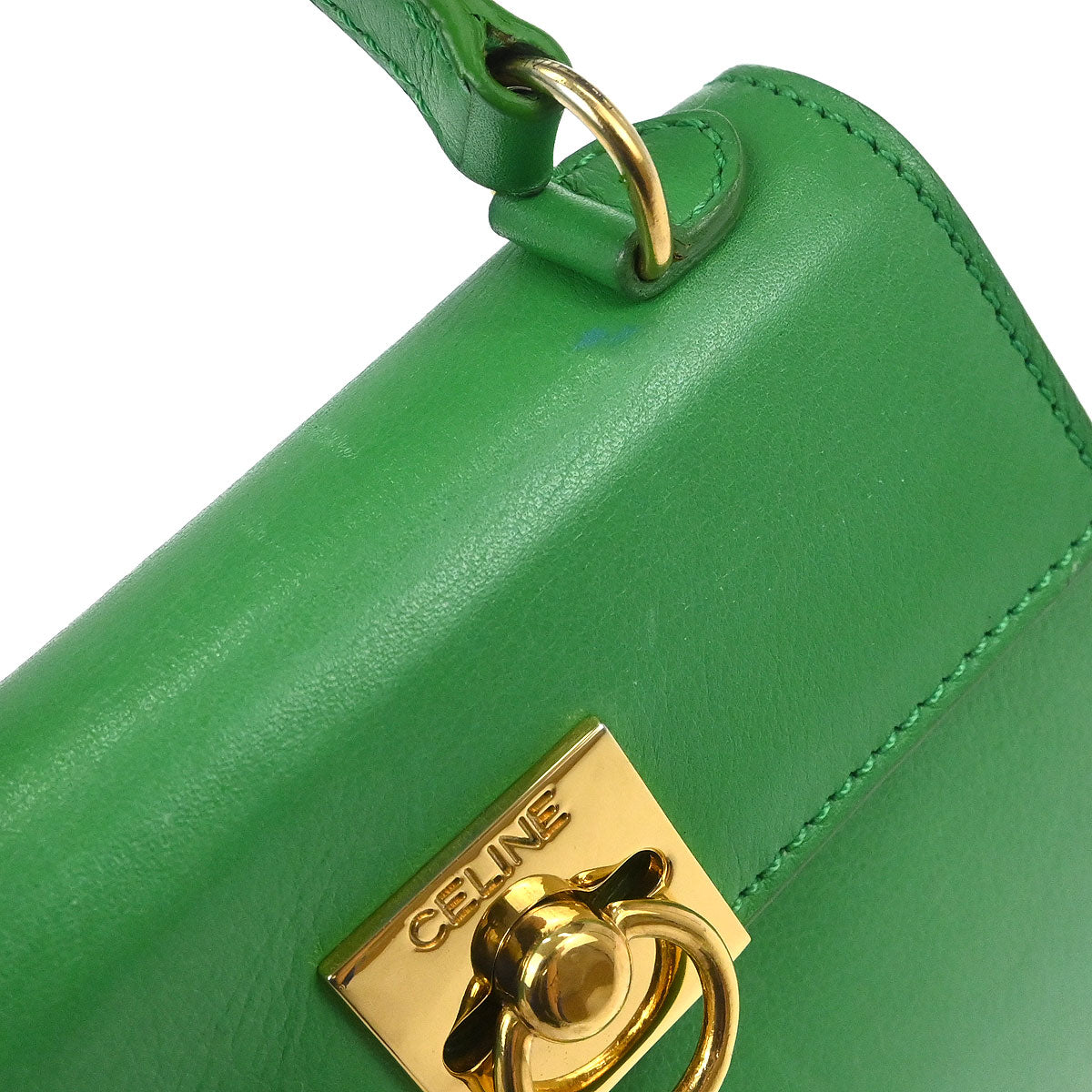 Celine Green Leather 2way Shoulder Handbag