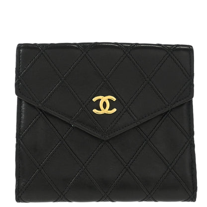 Chanel Black Lambskin Bicolore Wallet
