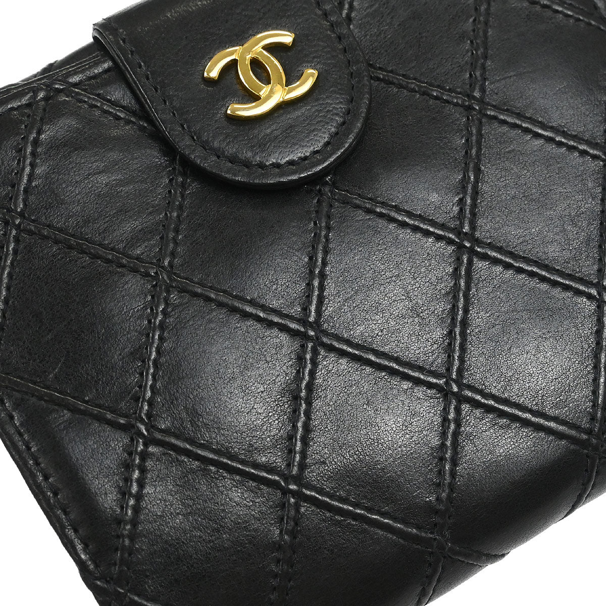 Chanel Black Lambskin Bicolore Wallet