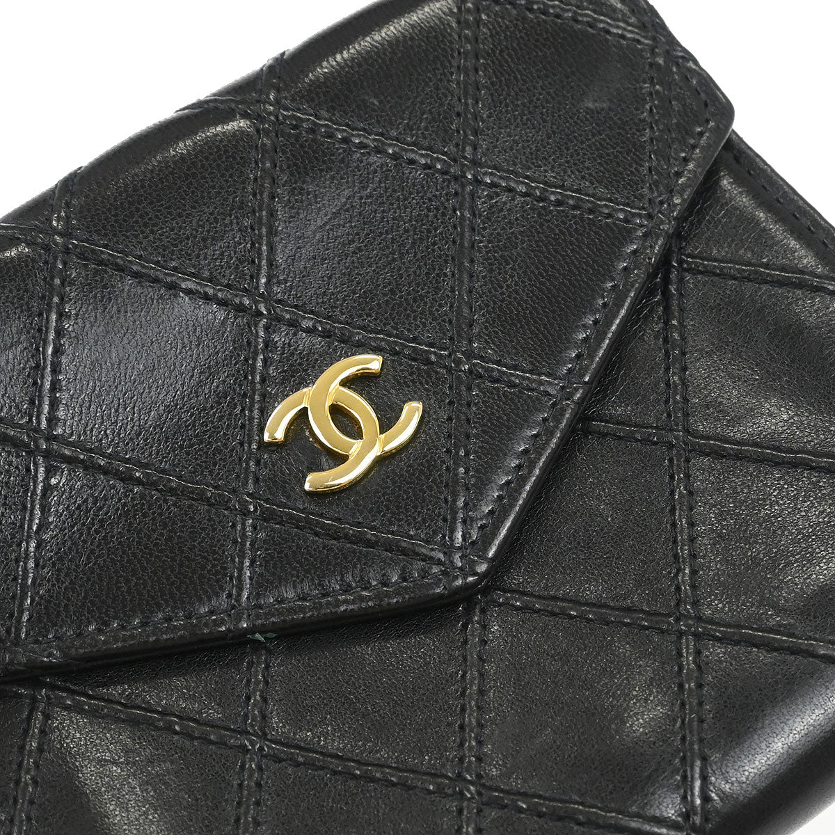 Chanel Black Lambskin Bicolore Wallet