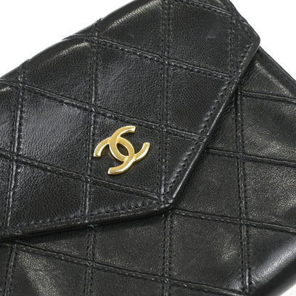 Chanel Black Lambskin Bicolore Wallet