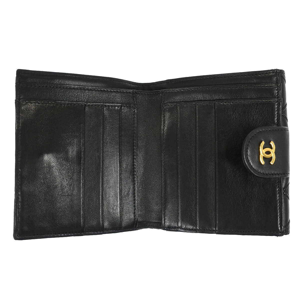 Chanel Black Lambskin Bicolore Wallet