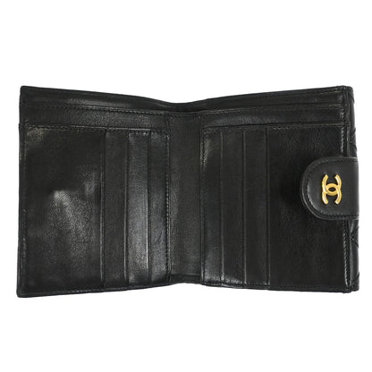 Chanel Black Lambskin Bicolore Wallet