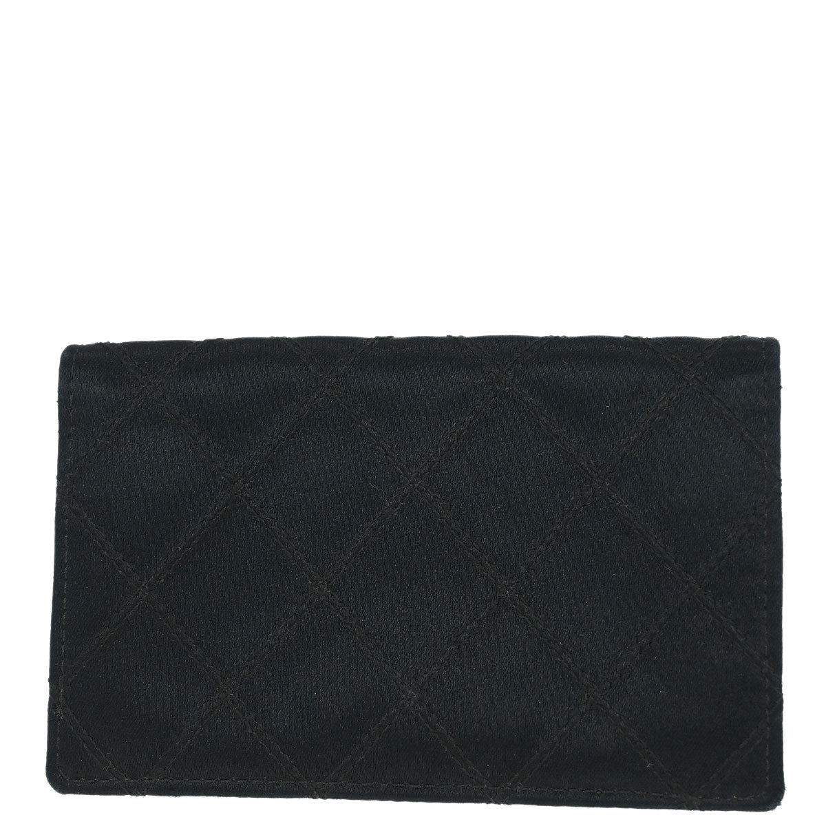Chanel Black Satin Bicolore Coin Purse Wallet