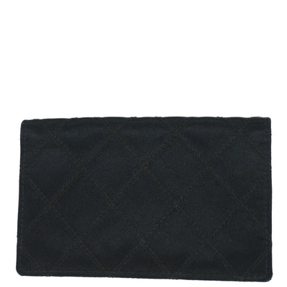 Chanel Black Satin Bicolore Coin Purse Wallet