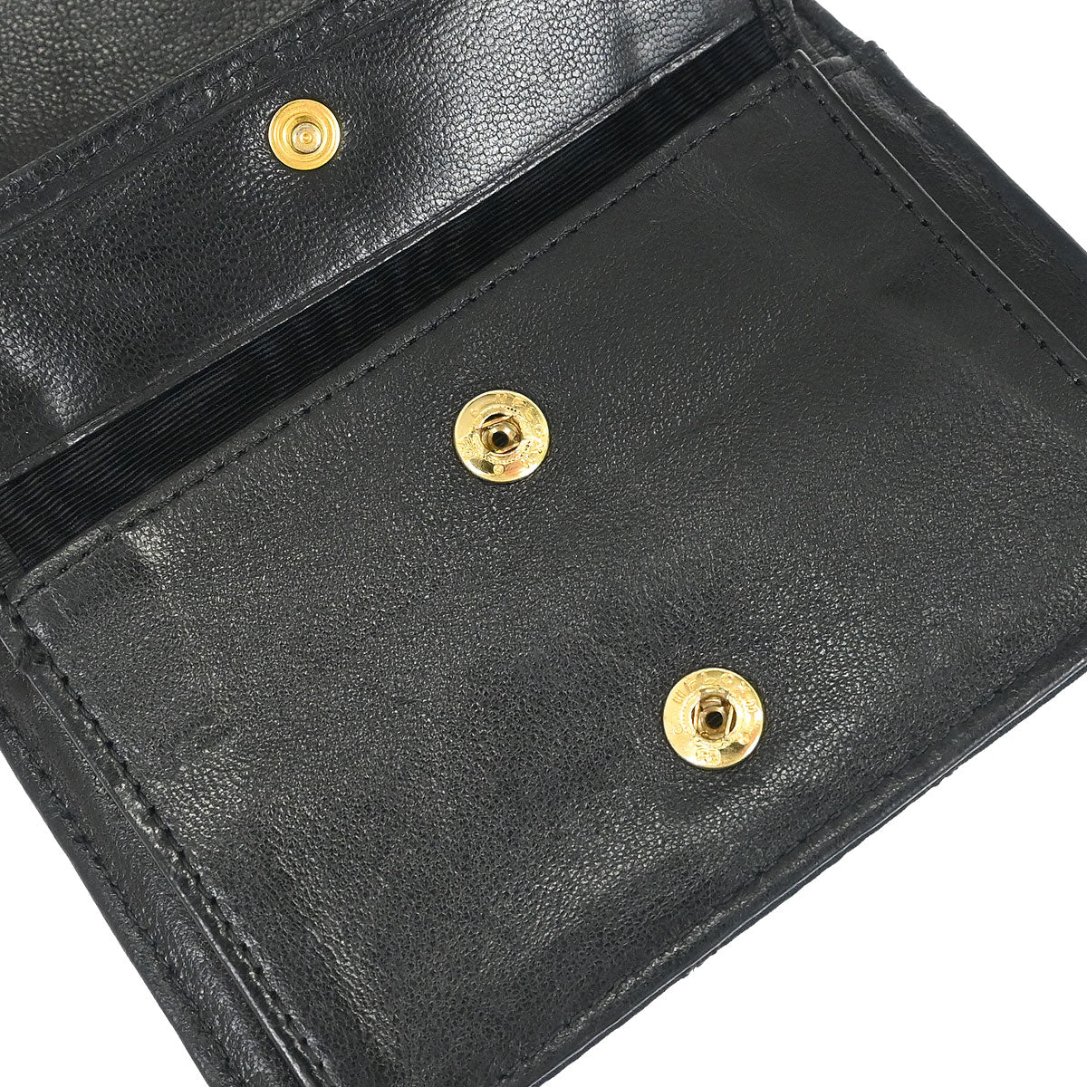 Chanel Black Satin Bicolore Coin Purse Wallet