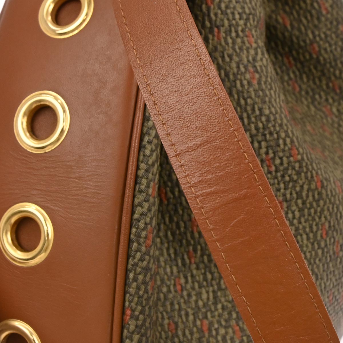 Yves Saint Laurent Brown PVC Bucket Drawstring Shoulder Bag