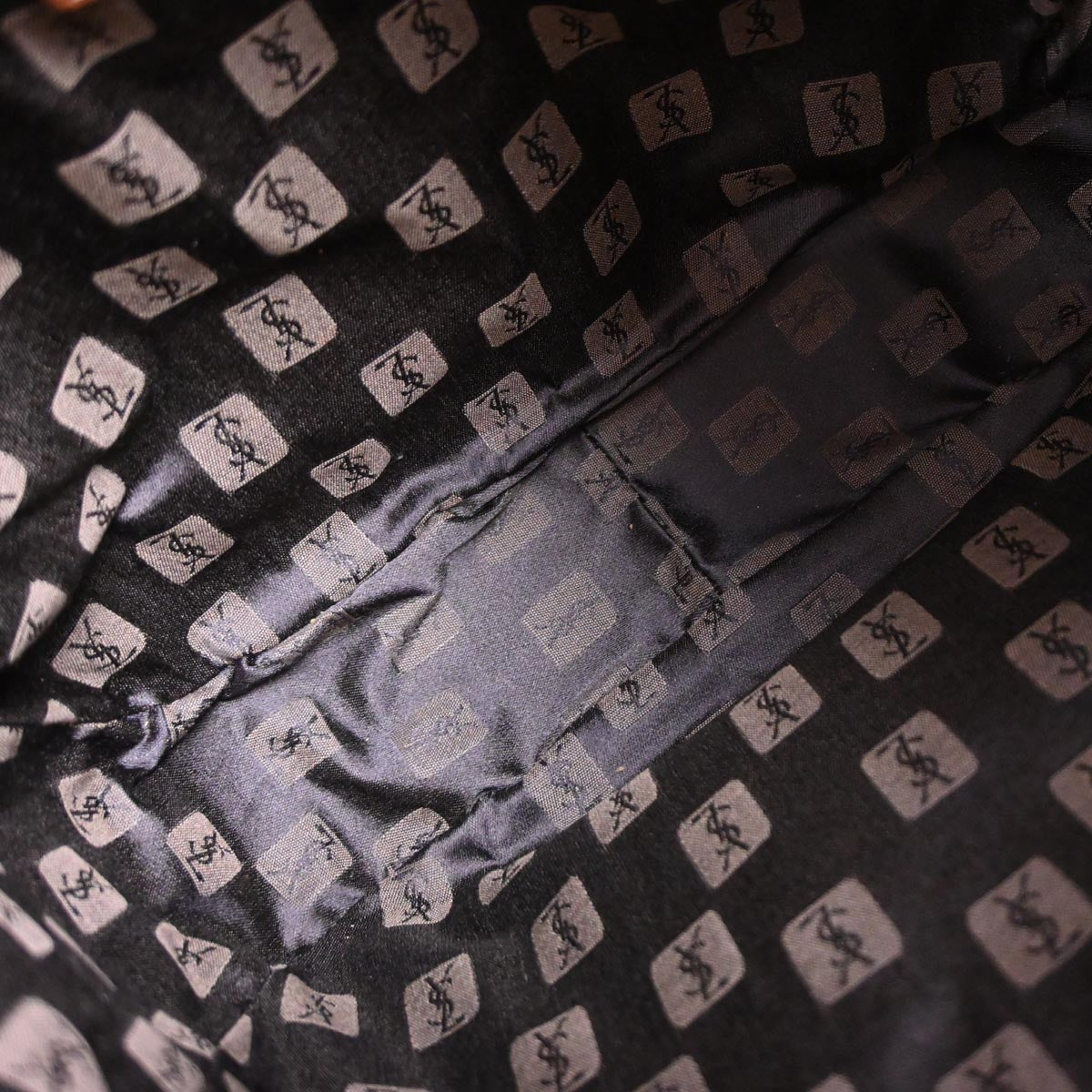 Yves Saint Laurent Brown PVC Bucket Drawstring Shoulder Bag