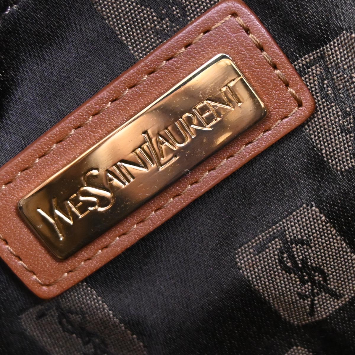 Yves Saint Laurent Brown PVC Bucket Drawstring Shoulder Bag