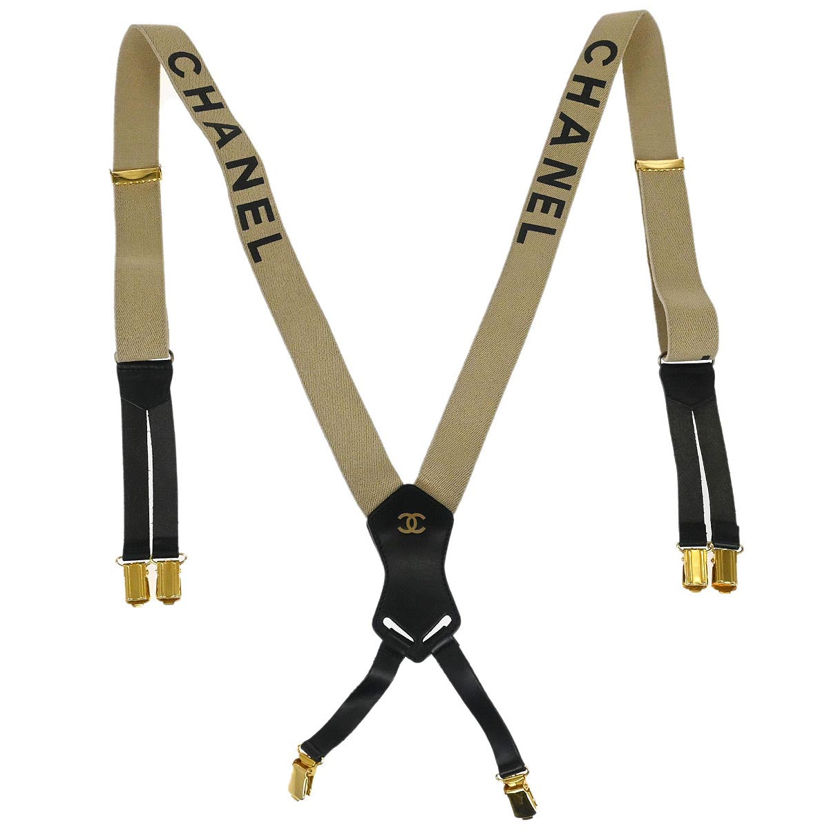 Chanel Suspenders Beige Small Good