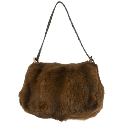 Fendi * Brown Rabbit Python Handbag