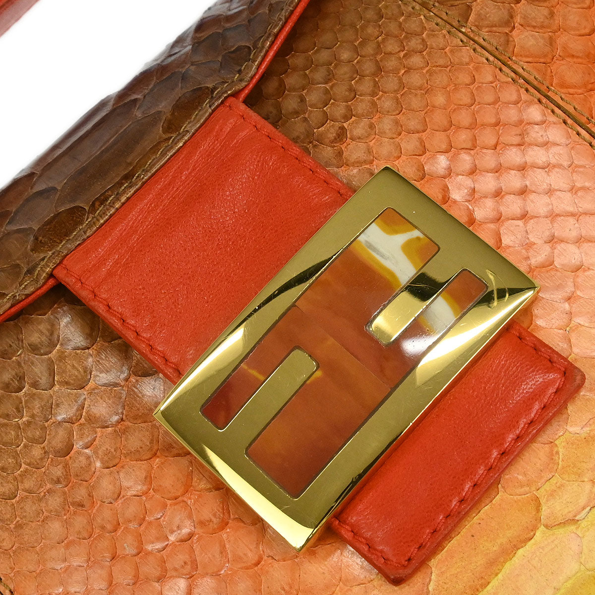 Fendi * Orange Python Handbag
