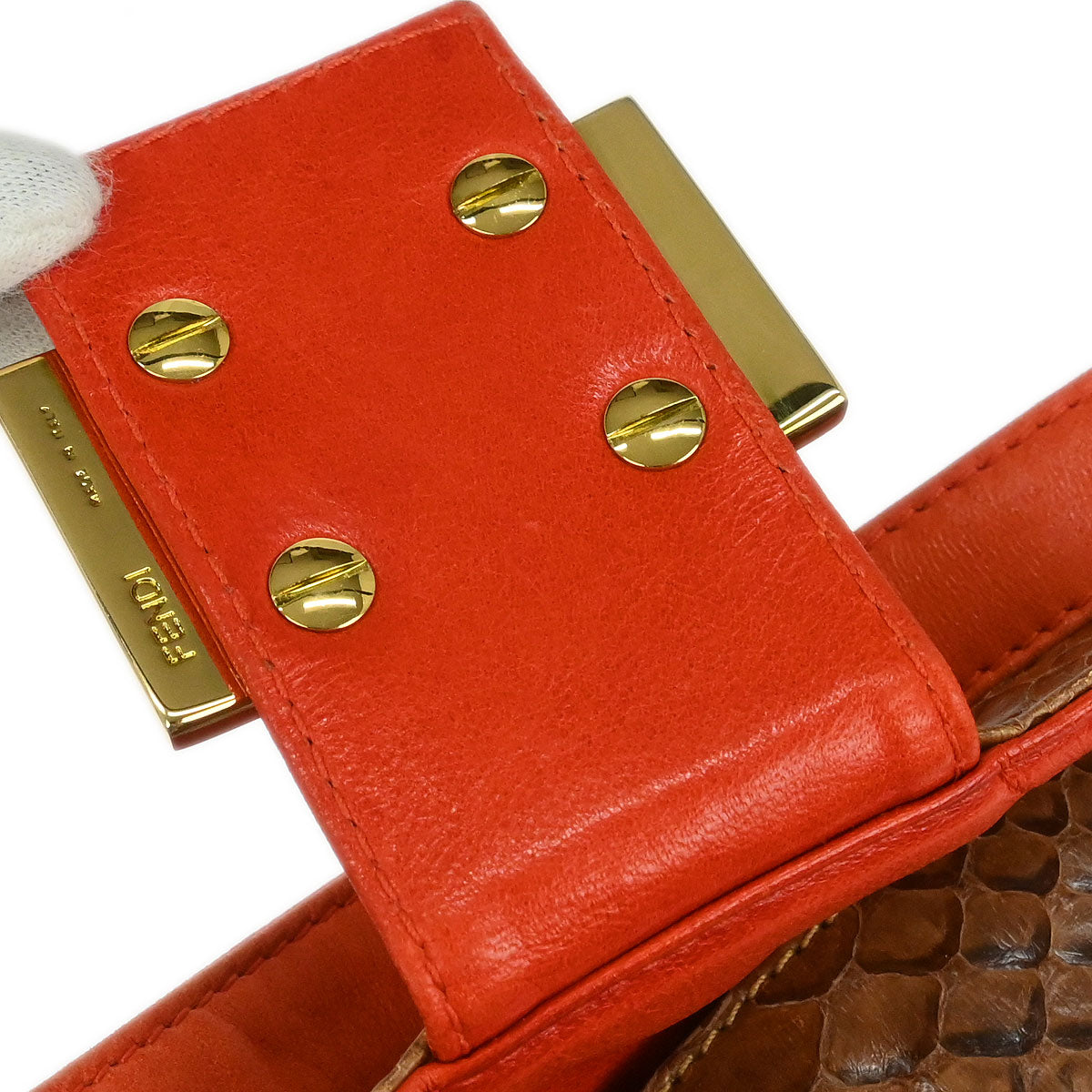 Fendi * Orange Python Handbag