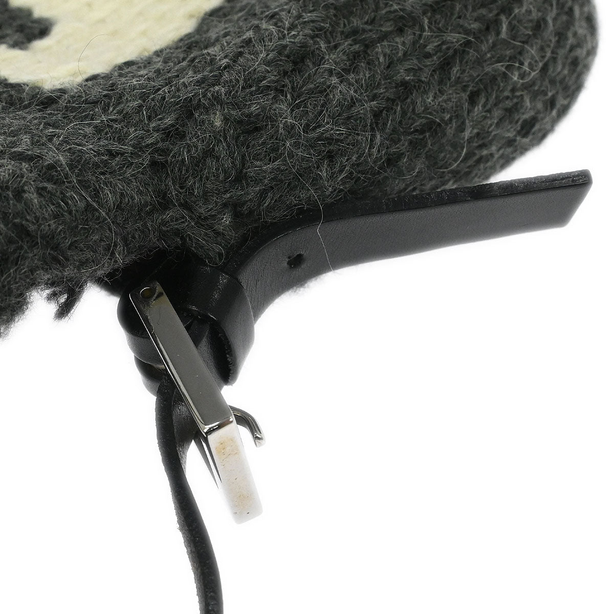 Fendi Gray Wool Baguette Handbag