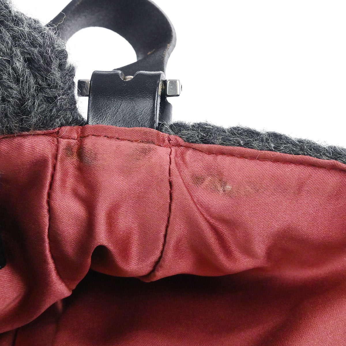 Fendi Gray Wool Baguette Handbag