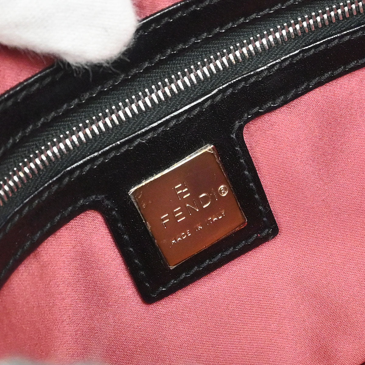 Fendi Gray Wool Baguette Handbag