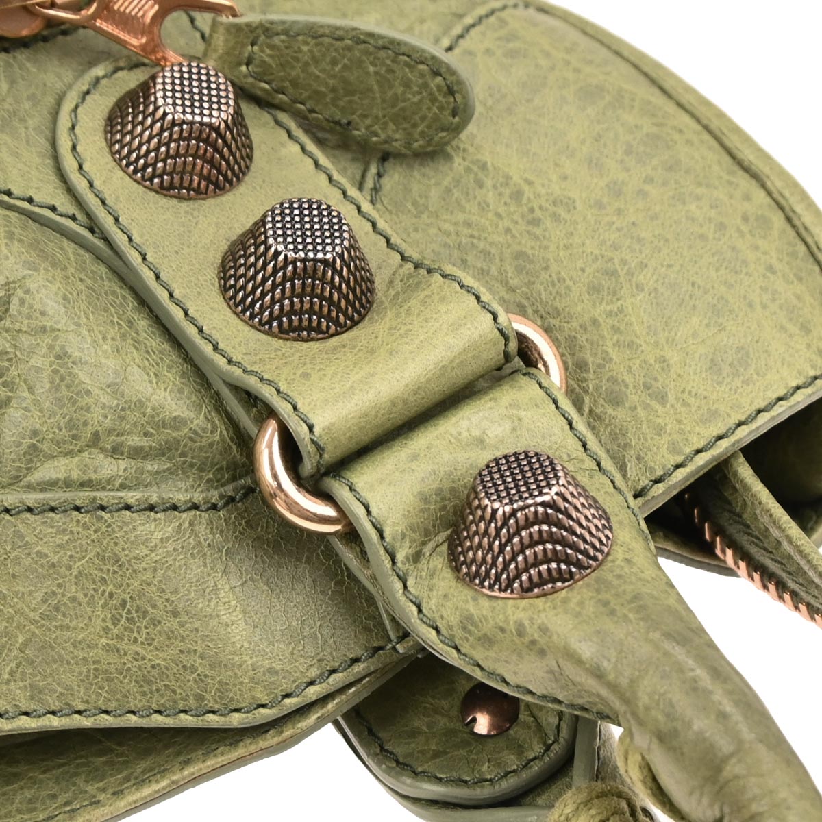 Balenciaga Green Lambskin Giant City 2way Shoulder Handbag