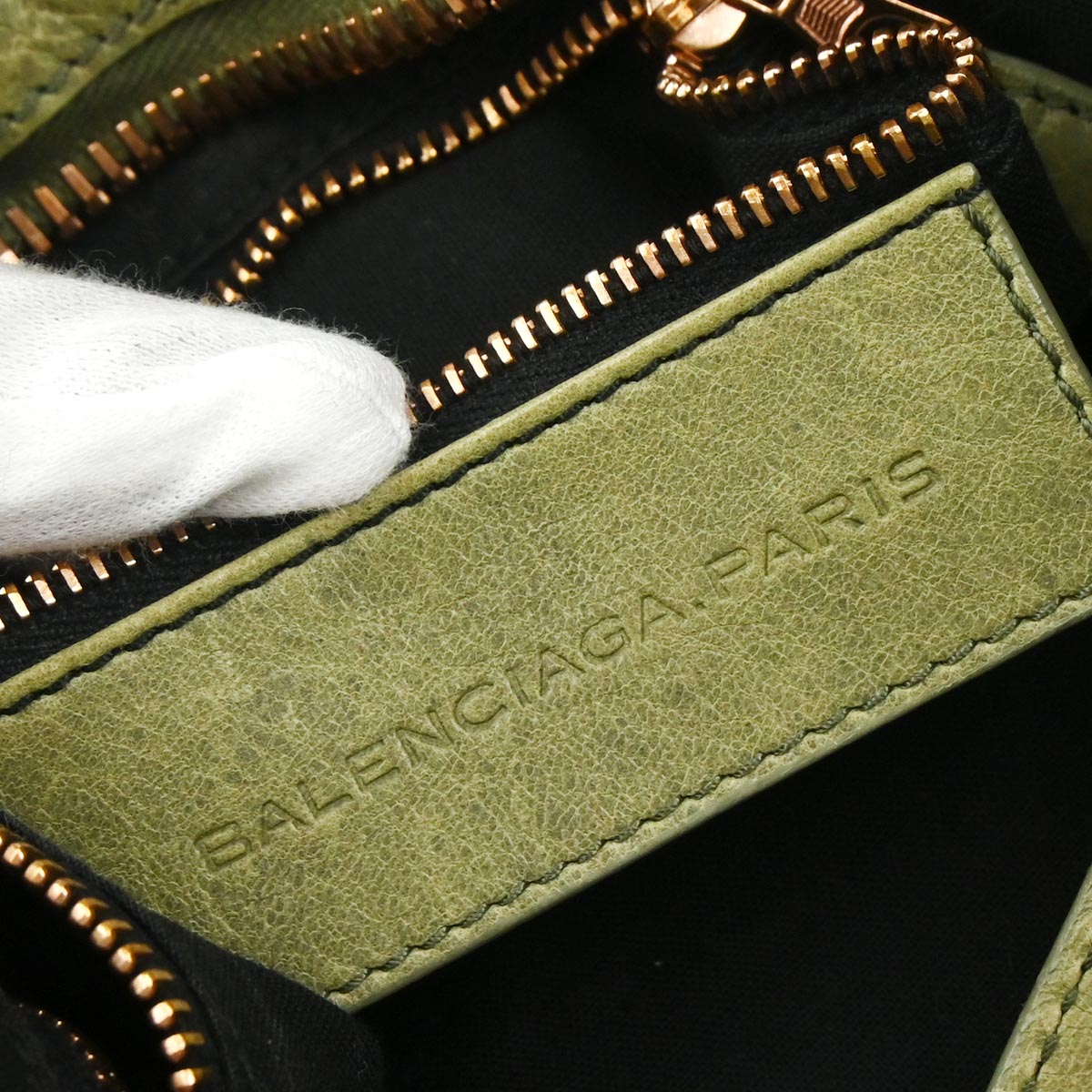 Balenciaga Green Lambskin Giant City 2way Shoulder Handbag