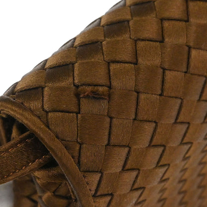 Bottega Veneta Brown Satin Intrecciato Shoulder Bag