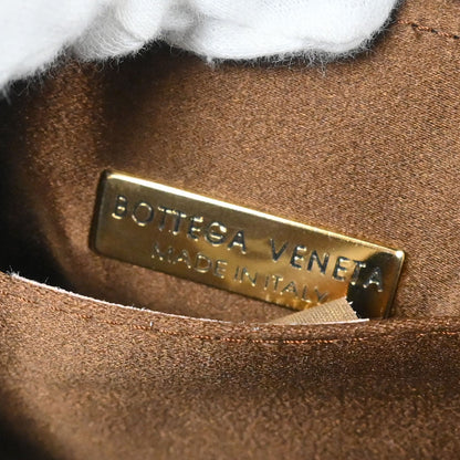 Bottega Veneta Brown Satin Intrecciato Shoulder Bag