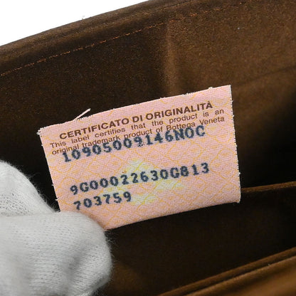 Bottega Veneta Brown Satin Intrecciato Shoulder Bag