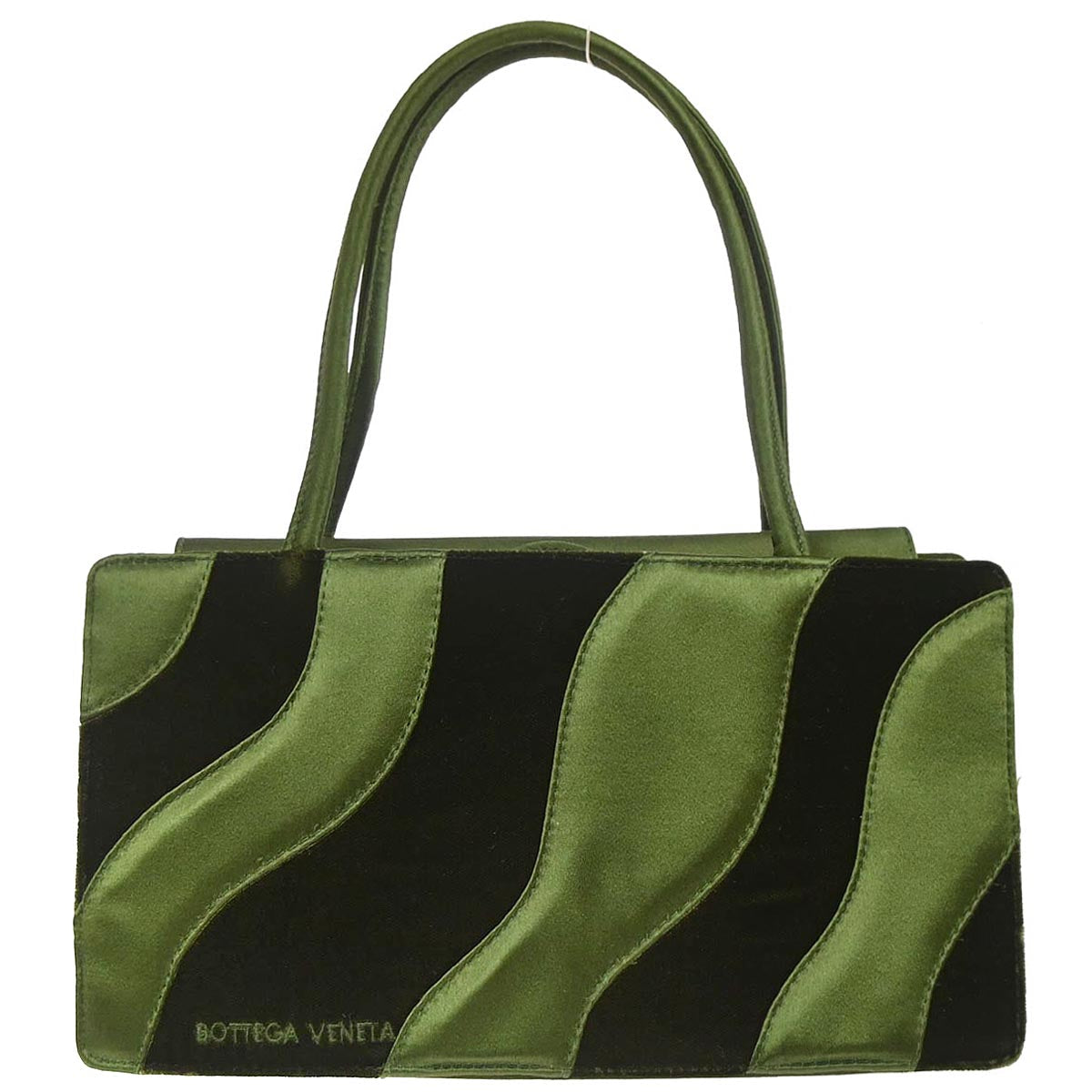 Bottega Veneta Green Satin Velvet Handbag