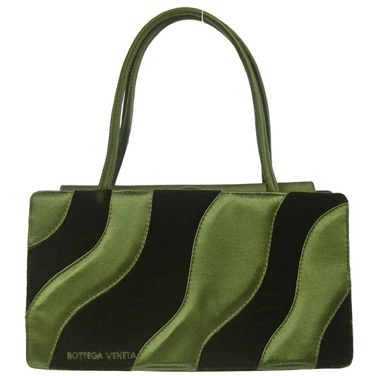 Bottega Veneta Green Satin Velvet Handbag