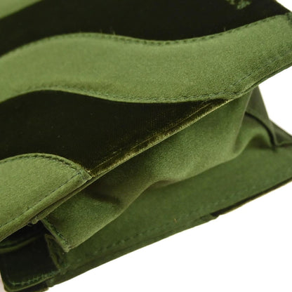 Bottega Veneta Green Satin Velvet Handbag