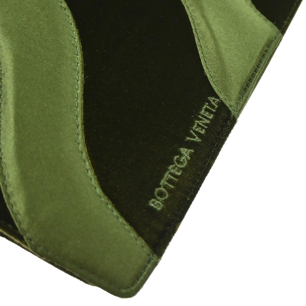Bottega Veneta Green Satin Velvet Handbag