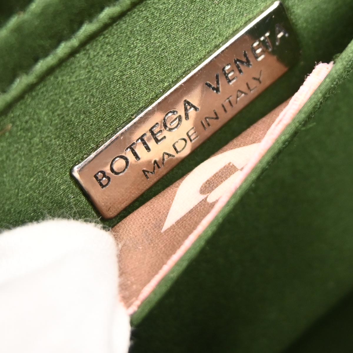 Bottega Veneta Green Satin Velvet Handbag