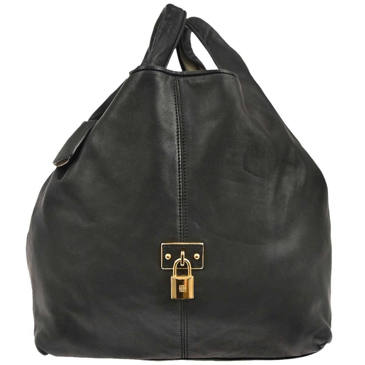 Loewe Black Leather Carrier GM Tote Handbag