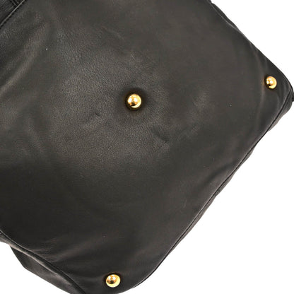 Loewe Black Leather Carrier GM Tote Handbag