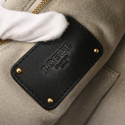 Loewe Black Leather Carrier GM Tote Handbag