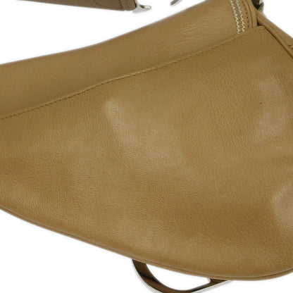 Christian Dior Beige Leather Saddle Handbag