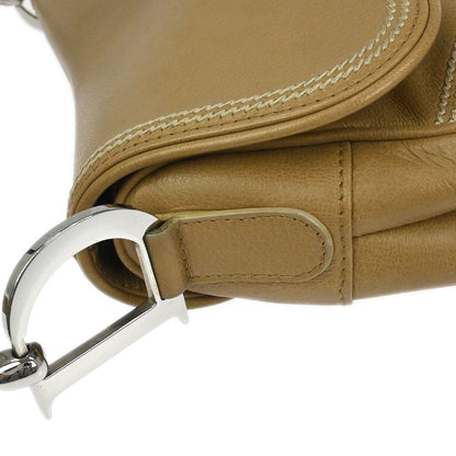 Christian Dior Beige Leather Saddle Handbag